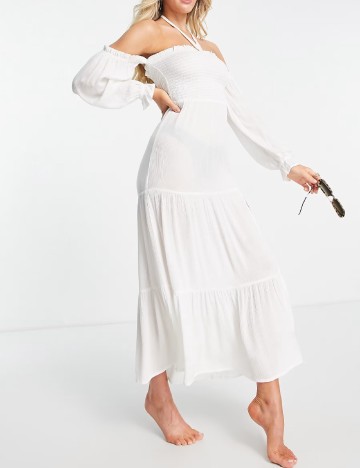 Rochie lunga ASOS, alb