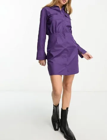 Rochie scurta Lola May, mov Mov