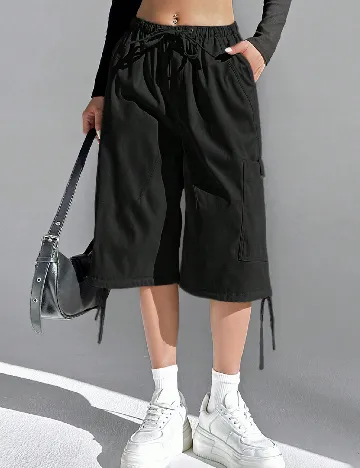 Pantaloni scurti SHEIN, negru Negru