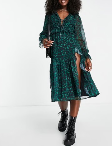Rochie medie Miss Selfridge, verde