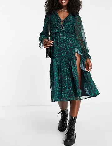 Rochie medie Miss Selfridge, verde