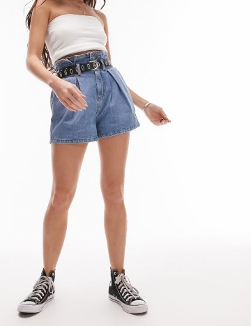 Pantaloni scurti Top Shop, albastru