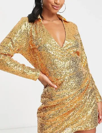 Rochie scurta IN THE STYLE, auriu Galben