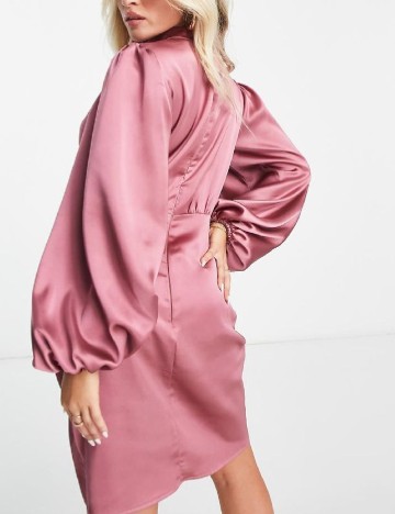 Rochie scurta Flounce London, roz