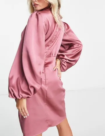 Rochie scurta Flounce London, roz