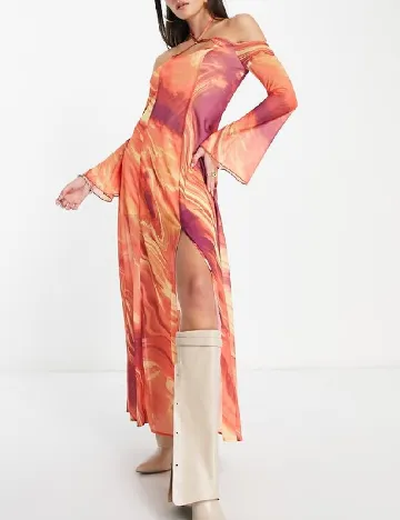 Rochie lunga Annorlunda, mix culori Mix culori