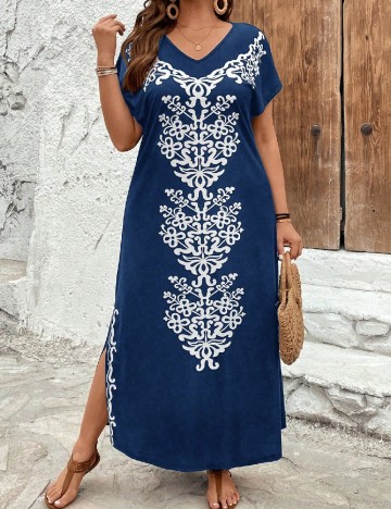 Rochie lunga SHEIN CURVE, bleumarin