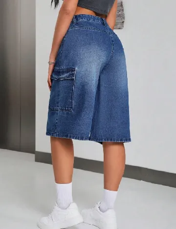 Pantaloni scurti SHEIN, albastru denim Albastru