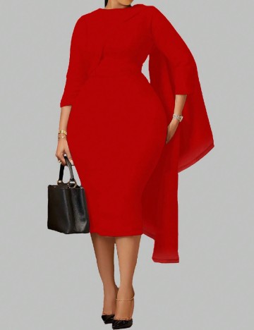 Rochie medie SHEIN CURVE, rosu
