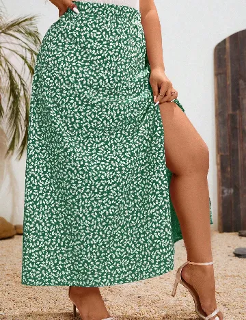 Fusta SHEIN CURVE, verde