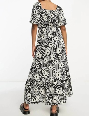 Rochie lunga ASOS, negru/ecru