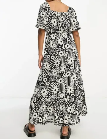 Rochie lunga ASOS, negru/ecru Negru