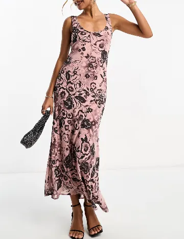 Rochie medie ASOS, roz Roz