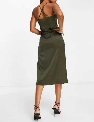 Rochie medie Lola May, kaki Verde