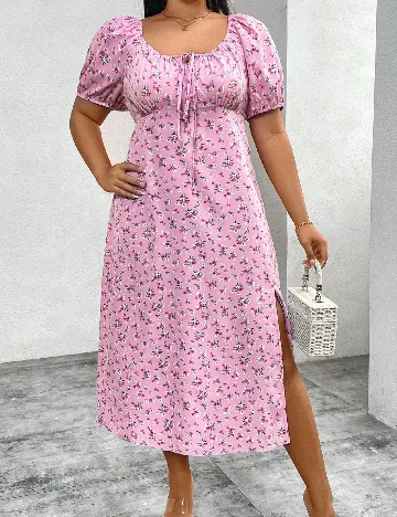 Rochie medie SHEIN CURVE, roz Roz