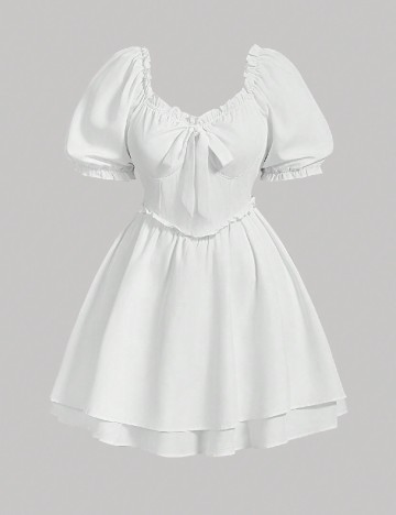 Rochie scurta SHEIN CURVE, alb