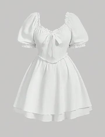 Rochie scurta SHEIN CURVE, alb Alb