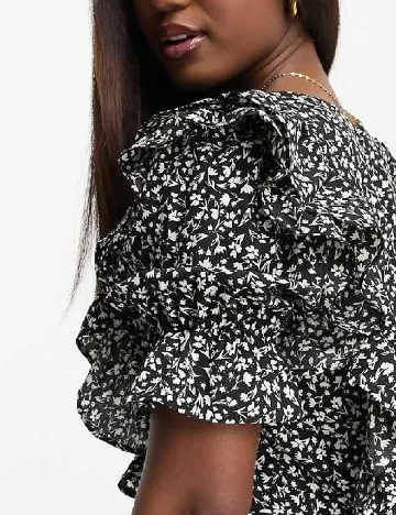 Rochie medie Monki, negru/alb