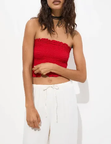 Pantaloni Pull&Bear, alb Alb
