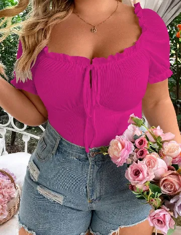 Tricou SHEIN CURVE, roz Roz