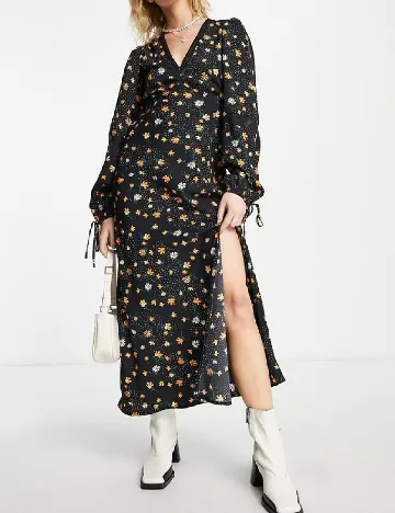 Rochie lunga Violet Romance, floral print Floral print