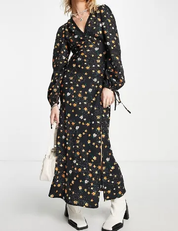 Rochie lunga Violet Romance, floral print Floral print
