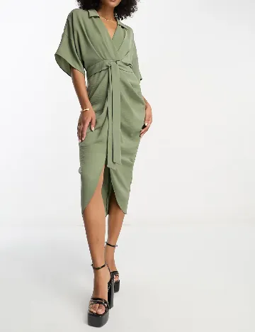 Rochie medie ASOS, verde Verde