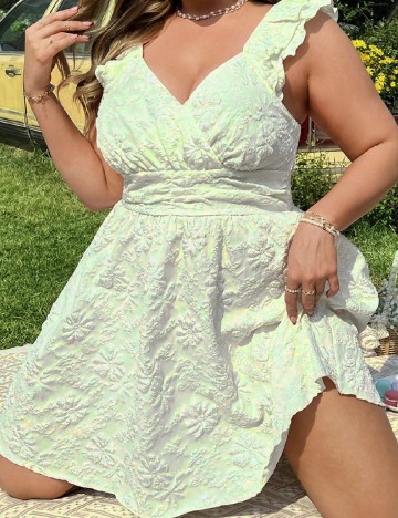 Rochie scurta SHEIN CURVE, ecru
