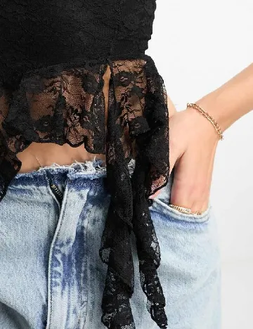 Top Miss Selfridge, negru Negru
