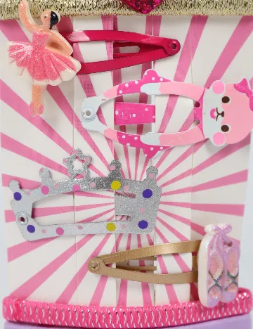 Set clame de par 10 bucati Little Concepts, roz Roz