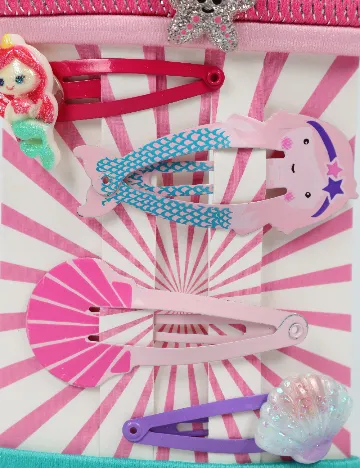 Set clame de par 10 bucati Little Concepts, roz Roz