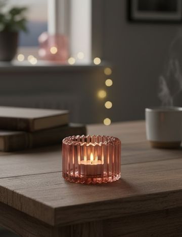 Suport lumanare Home Accents, roz