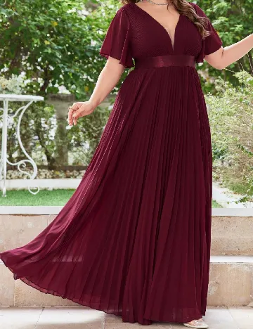 Rochie lunga UNITHORSE Plus Size, grena Rosu