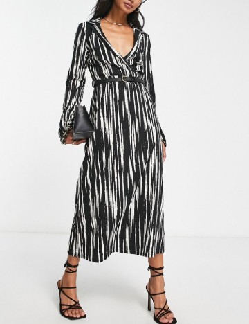 Rochie medie ASOS, negru/alb