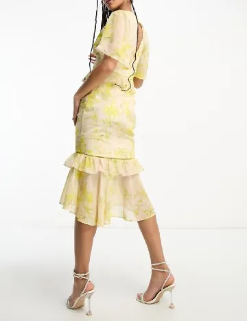 Rochie medie Hope & Ivy, galben