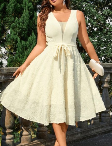 Rochie medie SHEIN CURVE, crem