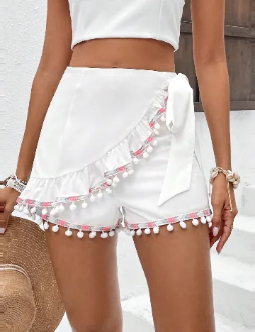 Pantaloni scurti SHEIN, alb Alb