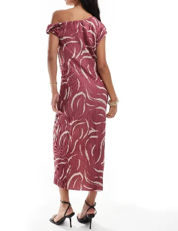 Rochie medie ASOS, roz pudra inchis