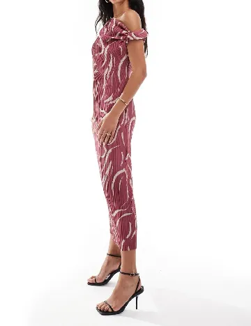 Rochie medie ASOS, roz pudra inchis