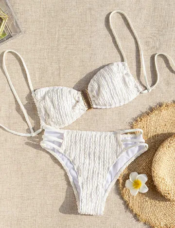 Costum de baie SHEIN, ecru Crem