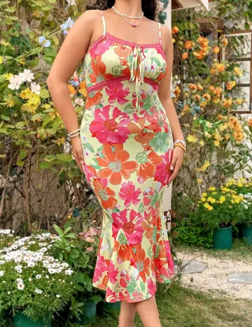 Rochie lunga SHEIN CURVE, floral print
