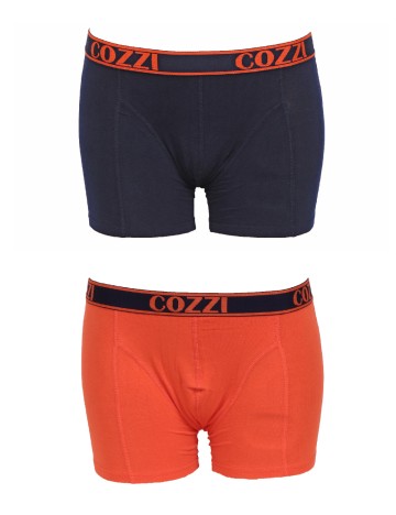 Set Boxeri 2 perechi Cozzi, bleumarin/portocaliu