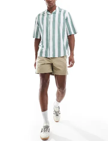 Camasa Oversize Only, alb/verde Verde