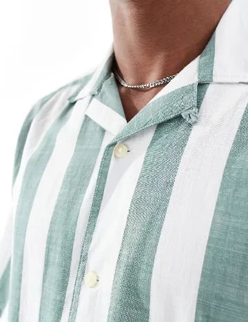 Camasa Oversize Only, alb/verde Verde