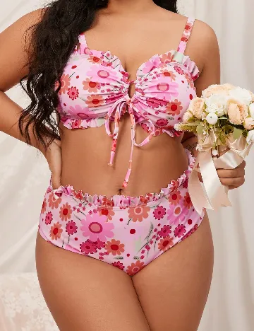 Costum de baie SHEIN CURVE, roz Roz
