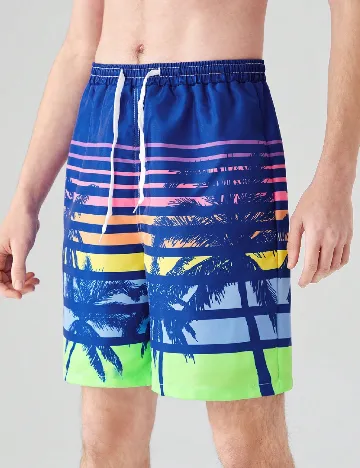 Short de baie Shein Kids, albastru Albastru