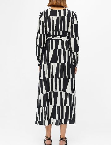 Rochie lunga Object, alb/negru
