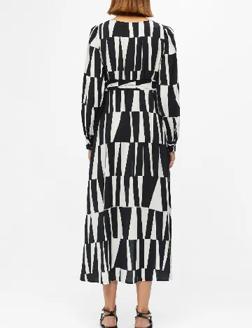 Rochie lunga Object, alb/negru Negru