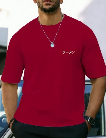 Tricou SHEIN Plus Size Men, rosu Rosu
