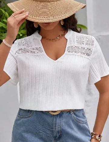 Tricou SHEIN CURVE, alb Alb